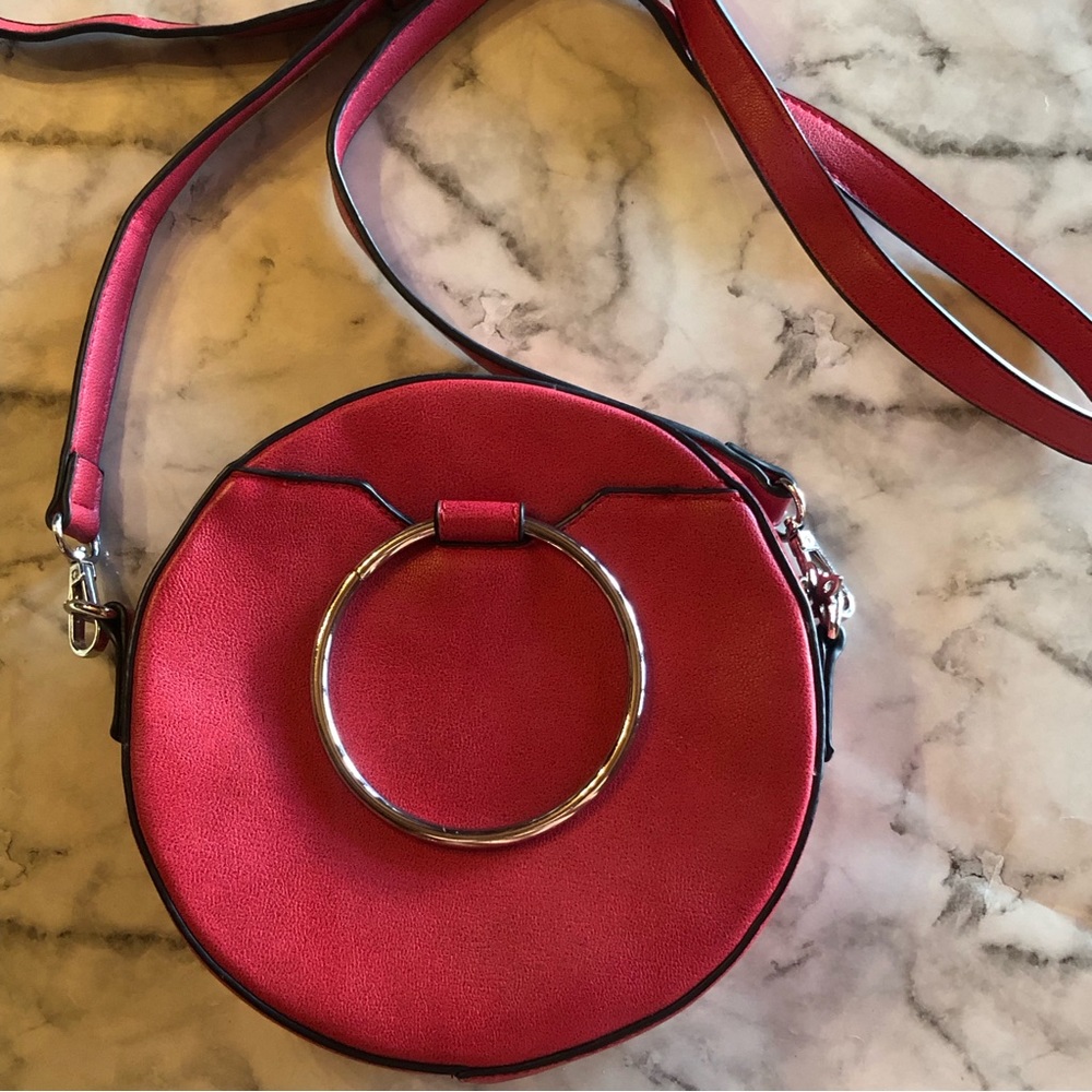 BCBGGeneration Georgina Red Round Crossbody Purse